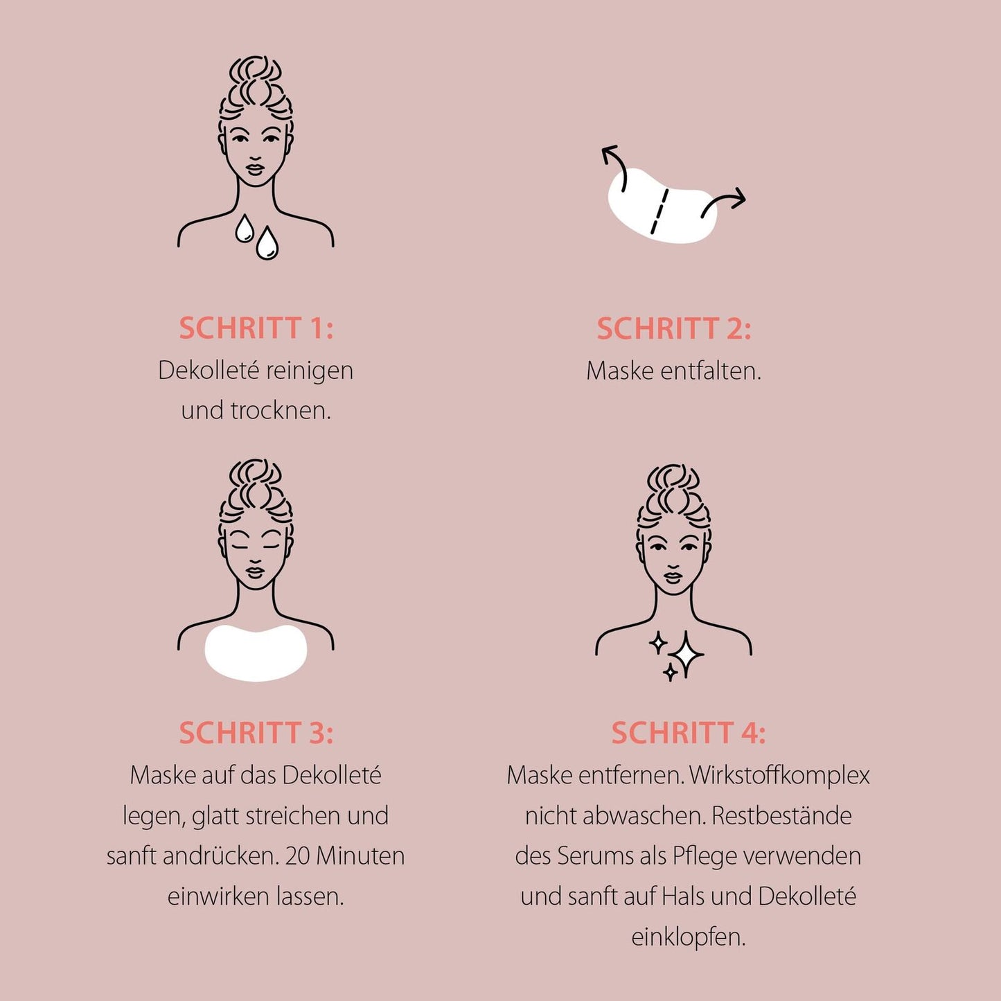 FRAUSCHMITZ Beauty Dekolleté Tuchmaske 3er Set Anwendung