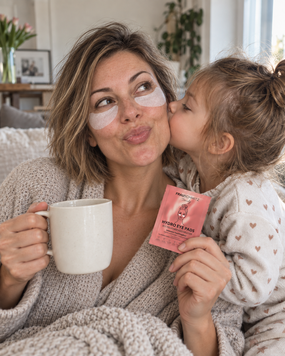 Mama gönnt sich eine kurze Auszeit mit FRAUSCHMITZ Hydro Eye Pads