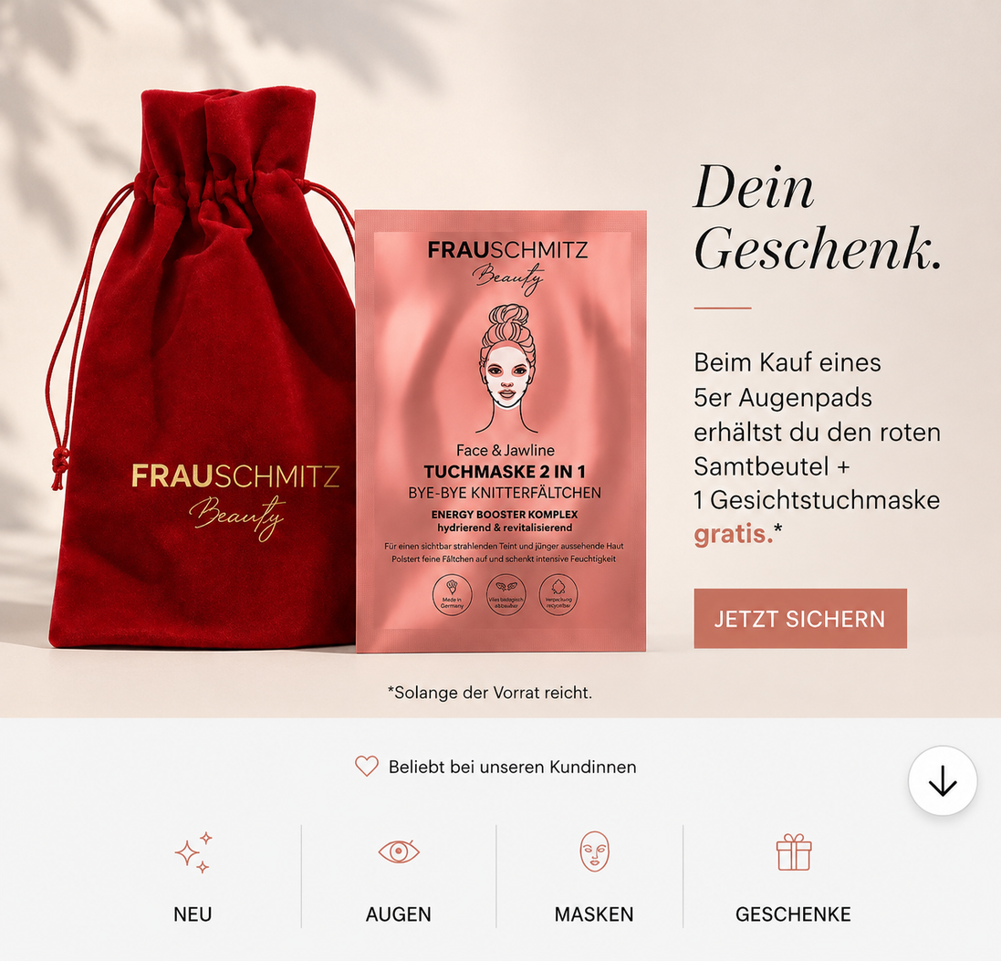Roter Samtbeutel + Gesichtstuchmaske (Gratis-Zugabe)