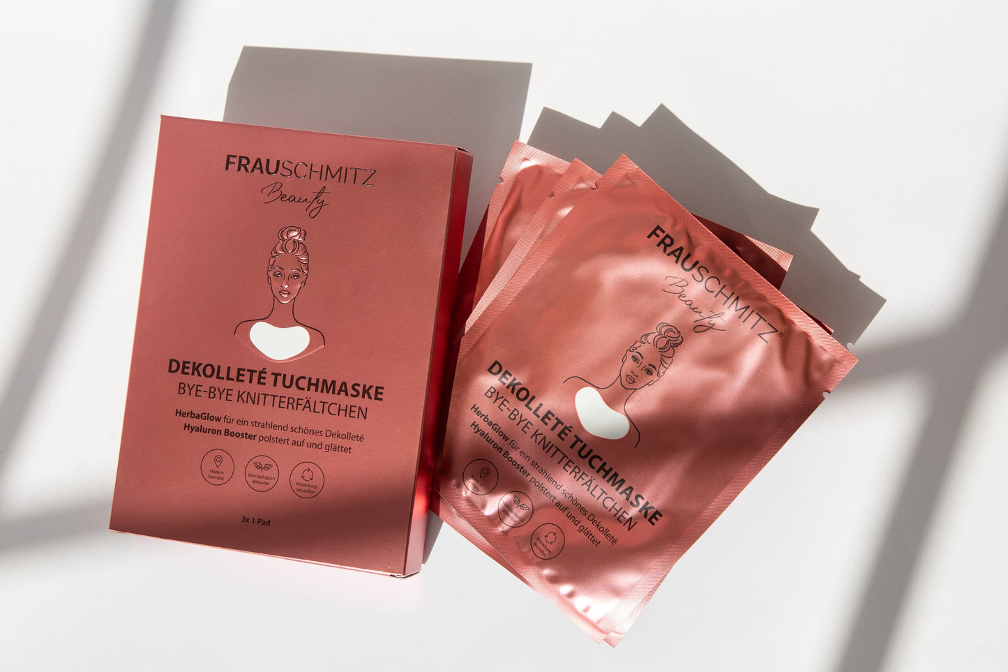FRAUSCHMITZ Beauty Dekolleté Tuchmaske 3er-Set – Einzelmaske und Set